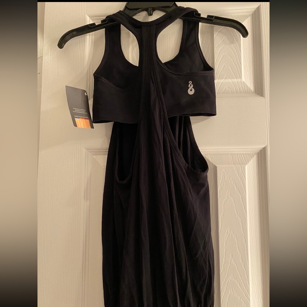 NUX Women’s Black Sports Bra & Micro Fiber Nylon Tank Top Size Small - Picture 3 of 7